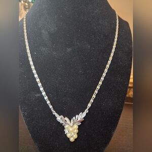Avon Silver And Pearl Necklace
